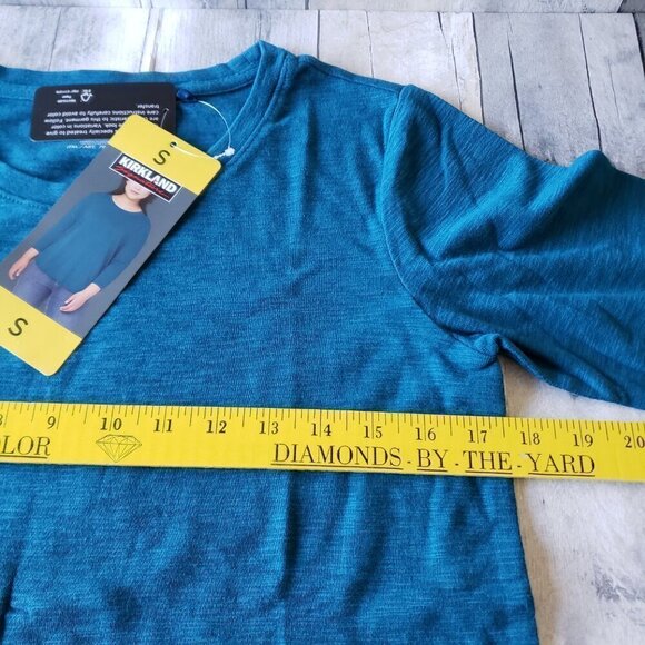 NWT – Kirkland Signature Ladies' Teal Slub Tee – Size S - Picture 3 of 5